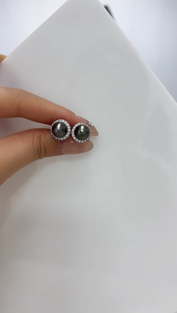 【闪购商品】海水珍珠DA银S925镶嵌耳钉 8 H300