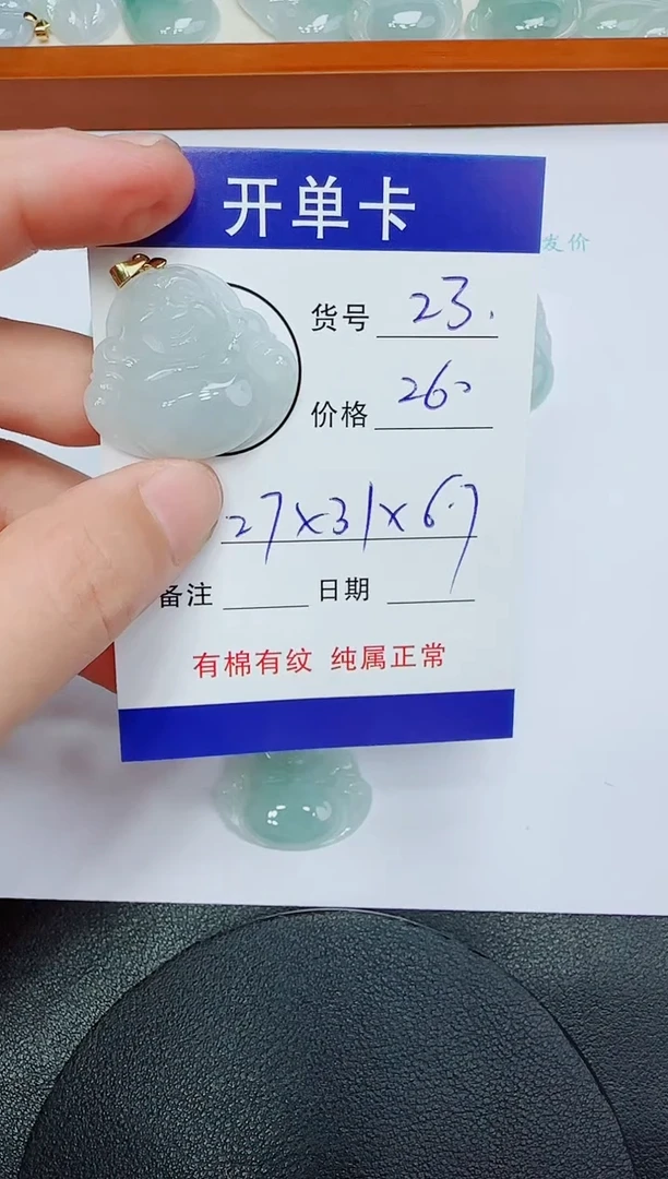 翡翠未镶嵌吊坠(赠链)23