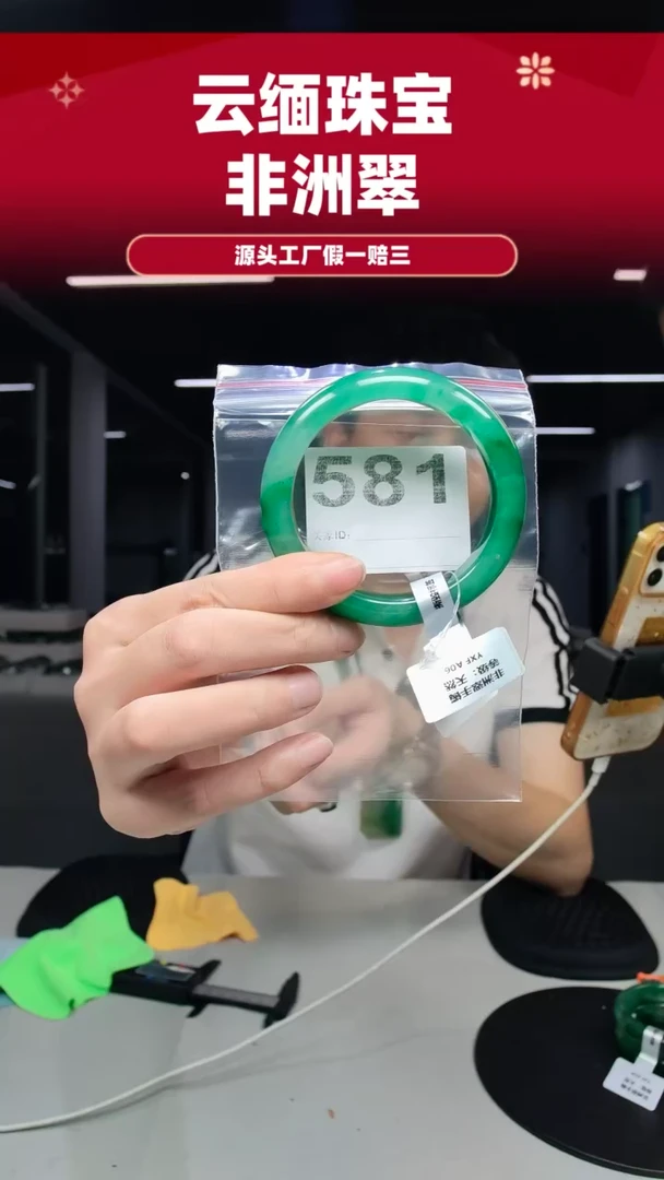 未镶嵌手镯石英质玉（非洲翠）60圈口581