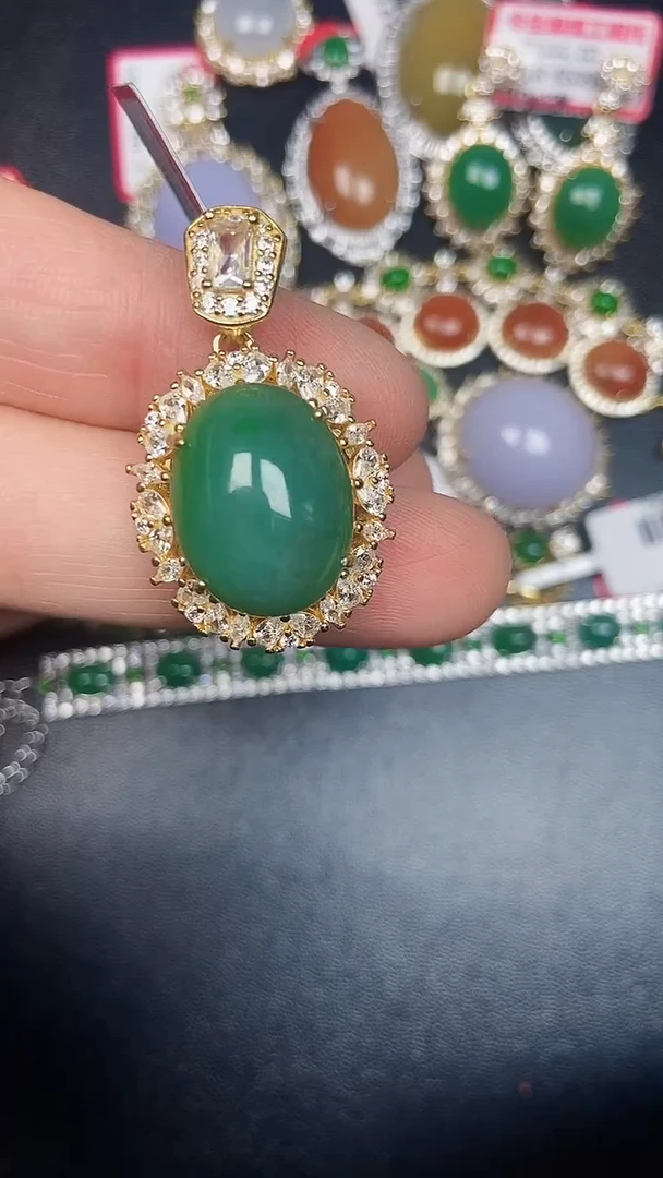 银S925镶嵌戒指翡翠2280