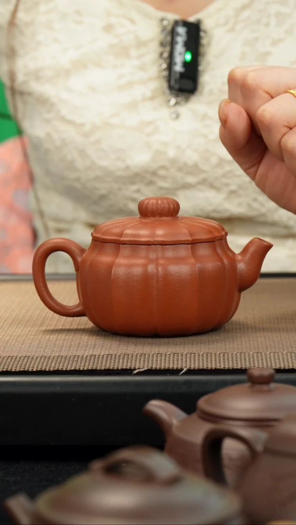 茶壶紫砂生砂朱泥筋纹和韵170
