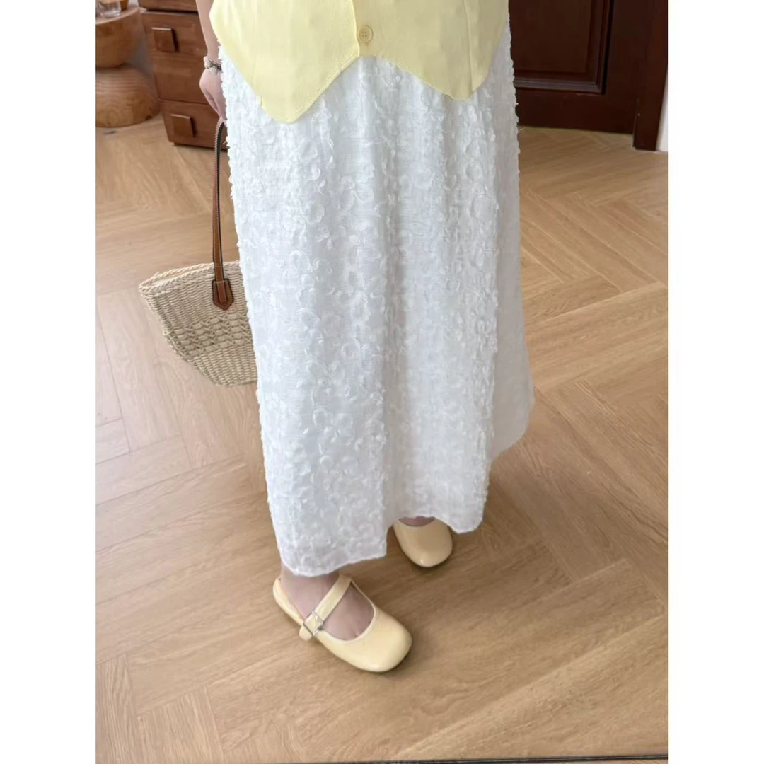 晶咕佳佳【泡泡裙】泡泡纹理松紧腰半身裙气质时尚休闲夏季