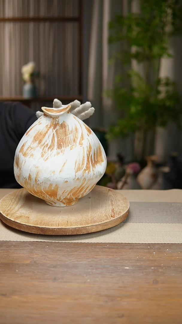 【闪购商品】陶瓷  花器诧寂黄大肚