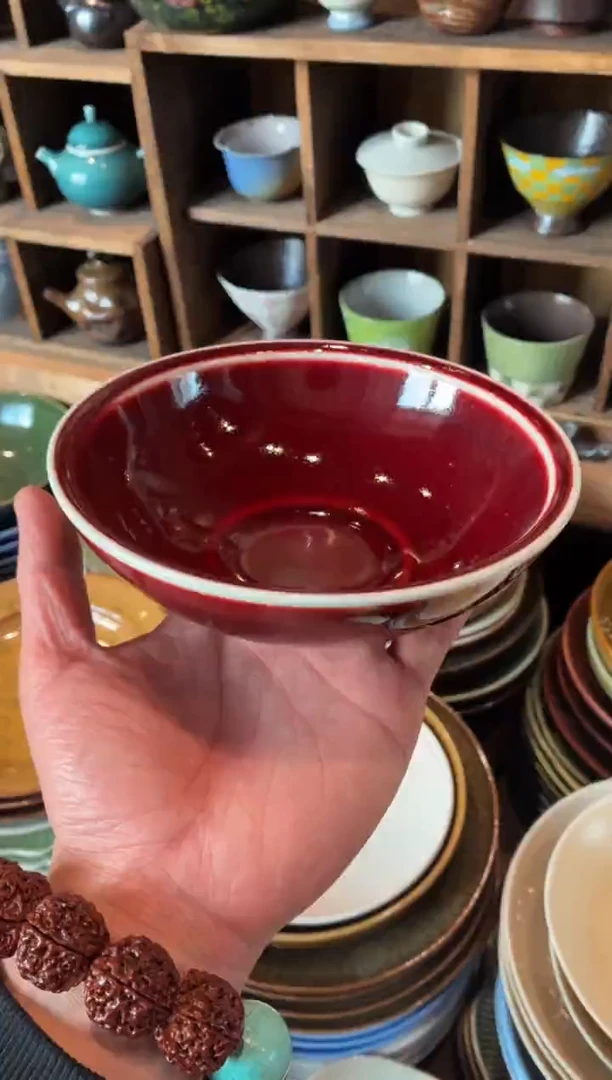 瓷片全量 6寸郎红厚边碗