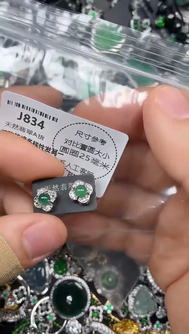 颈饰未镶嵌翡翠J834耳钉