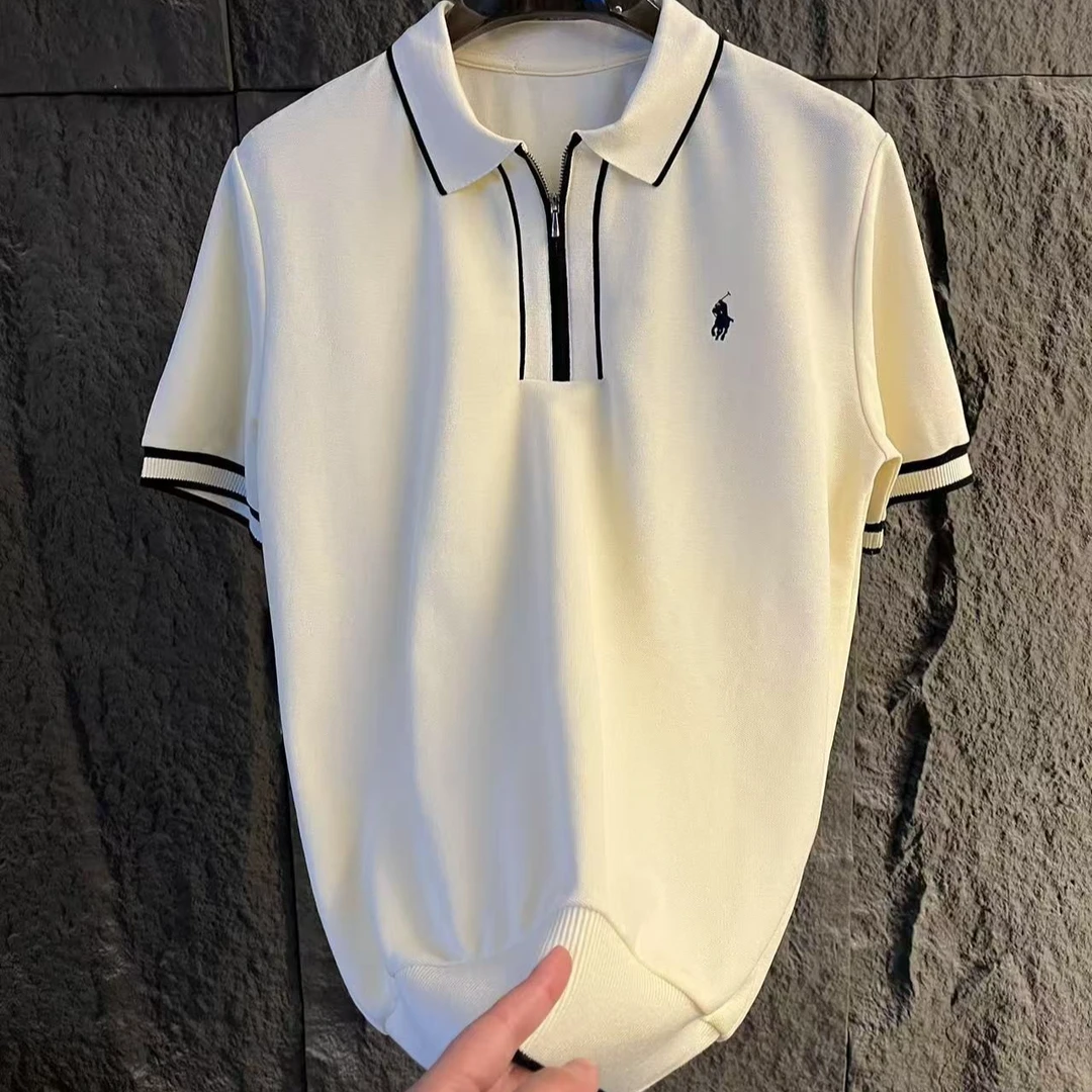 FOREPAS.2025老钱风翻领春夏POLO衫男女同款