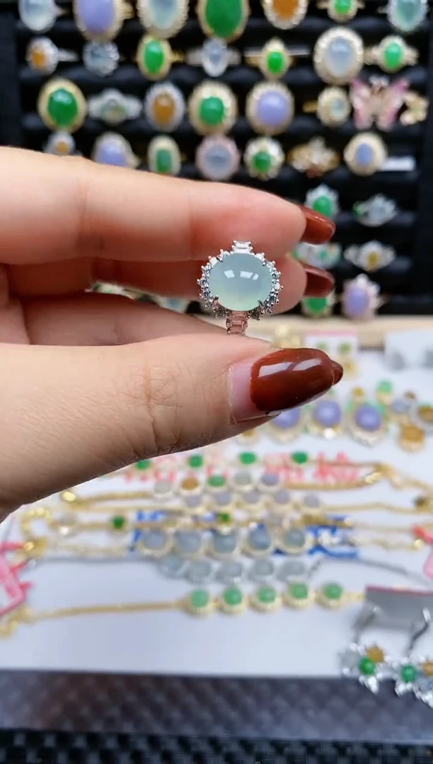 银S925镶嵌戒指翡翠440