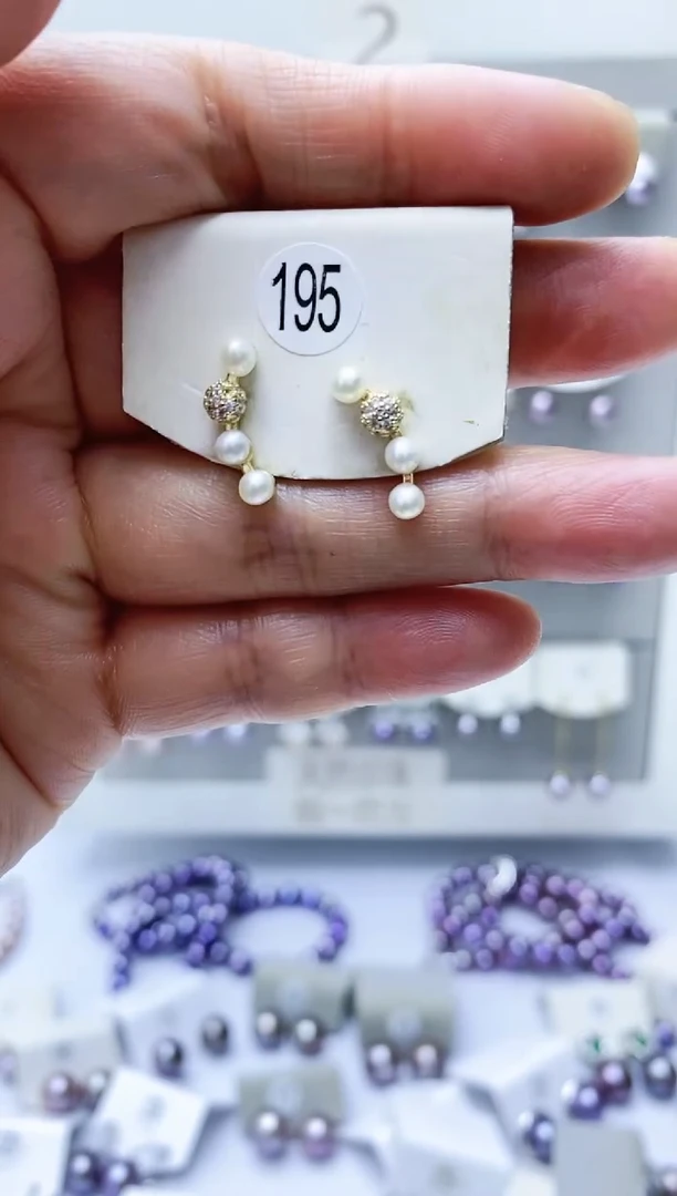 【闪购商品】淡水珍珠耳饰银S925镶嵌195
