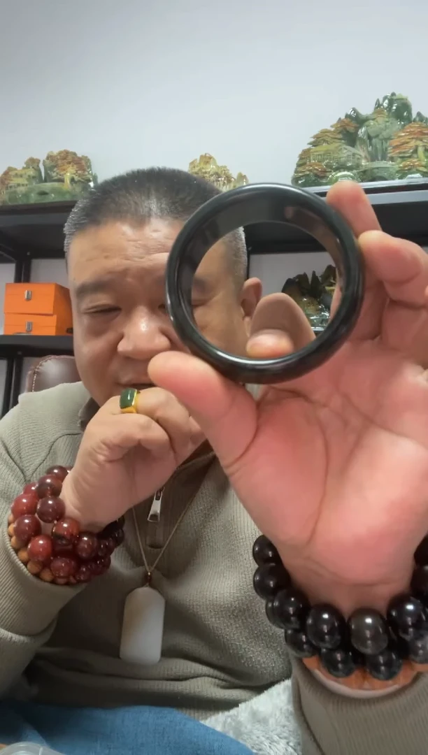 未镶嵌蛇纹石玉手镯58-62mm宽胎