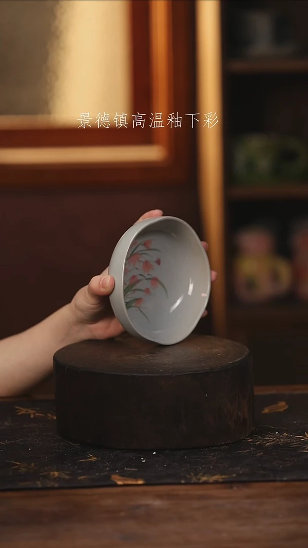 陶瓷景德镇高温釉下手绘陶瓷@L583@