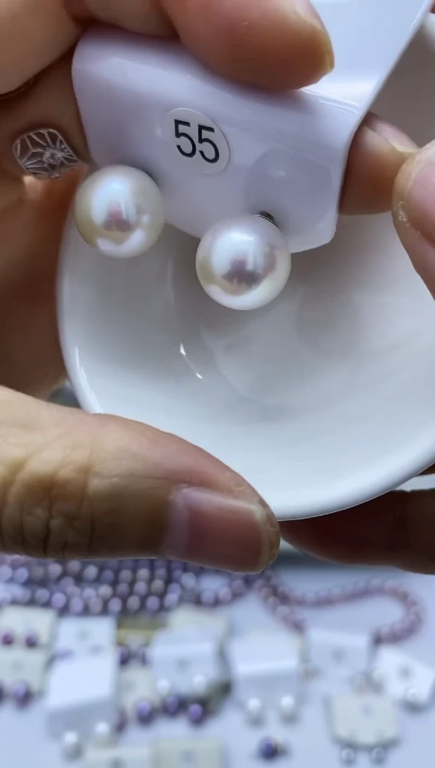 银S925镶嵌淡水珍珠耳饰55