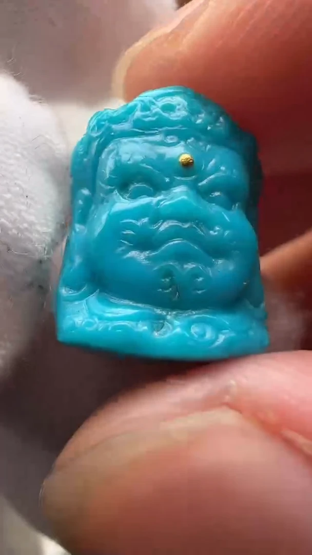 【闪购商品】绿松石颈饰18K金镶嵌绿松石大黑天