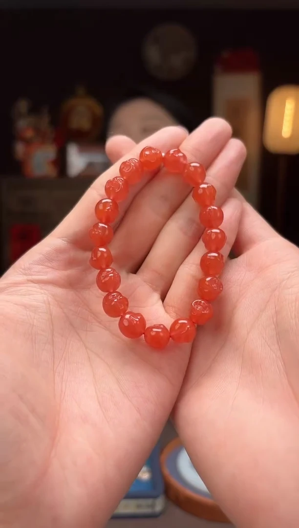 【闪购商品】南红玛瑙F245南红弥勒佛珠串HR1639未镶嵌-