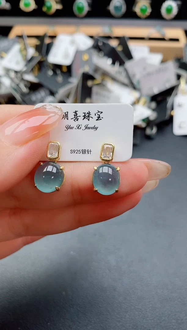 银S925镶嵌戒指翡翠1