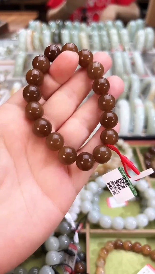 未镶嵌手串和田玉且末料金山糖手串卡12