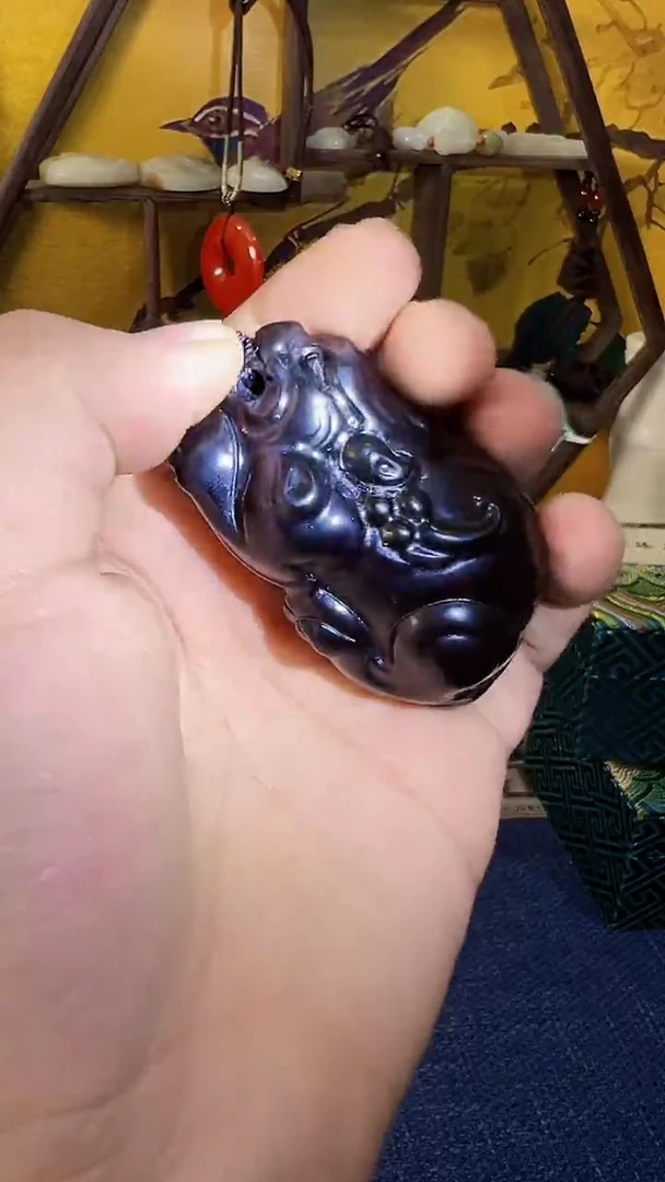 【闪购商品】和田玉（墨玉）挂件未镶嵌墨玉 貔貅 （飞铃文玩）