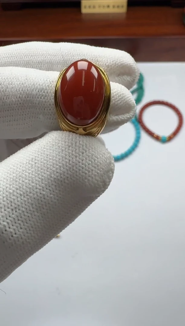 【闪购商品】南红玛瑙配饰配饰18K金镶嵌配饰配饰