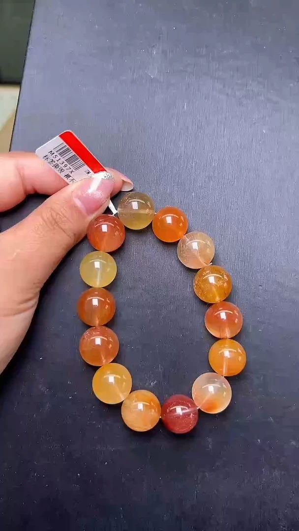 未镶嵌手串水晶彩兔毛手串15m+  M51397X