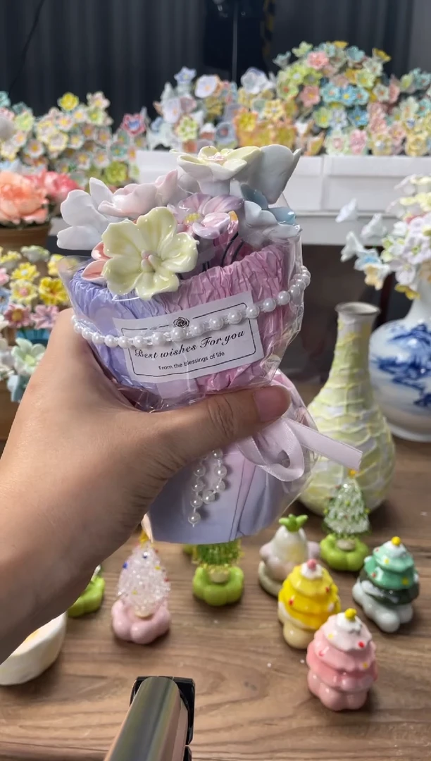 小花束9朵陶瓷花束