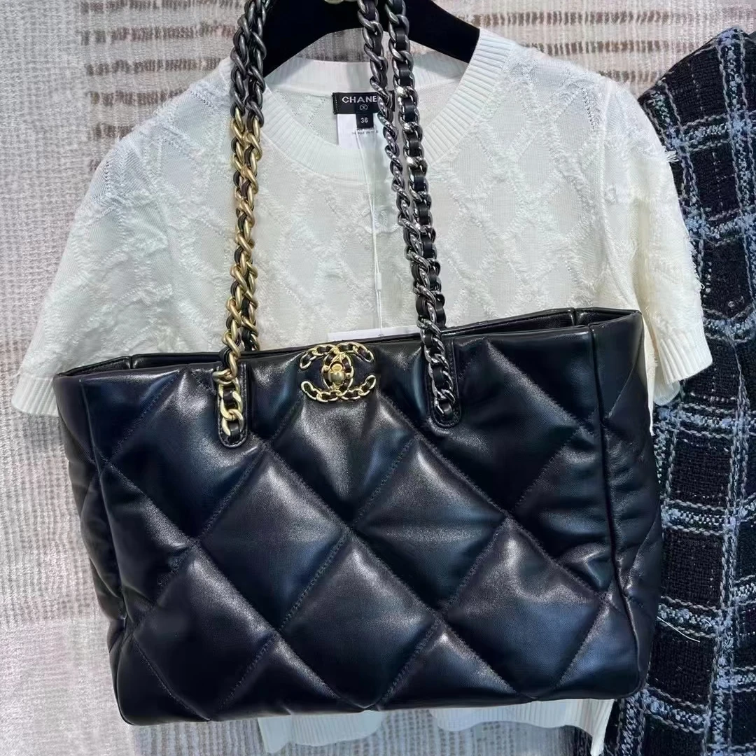 99新 Chanel/香奈儿 【念念】19Bag Tote托特包 横版 32 黑色芯片