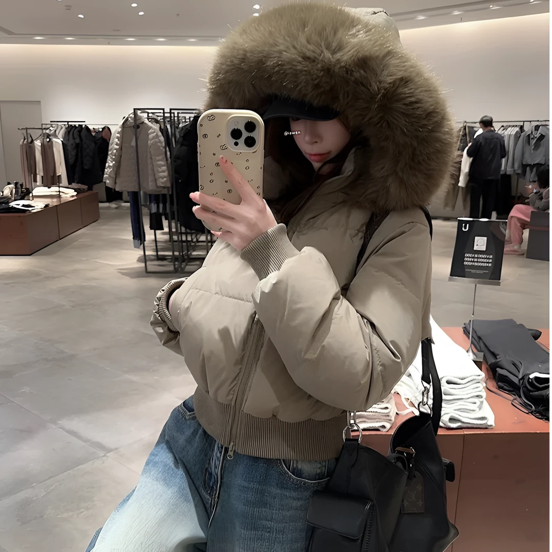 【帽子可拆】时尚收腰棉衣棉服显瘦高级感加厚棉袄短款保暖毛领外套