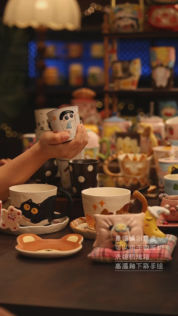 陶瓷景德镇可爱陶瓷釉下彩绘设计师款