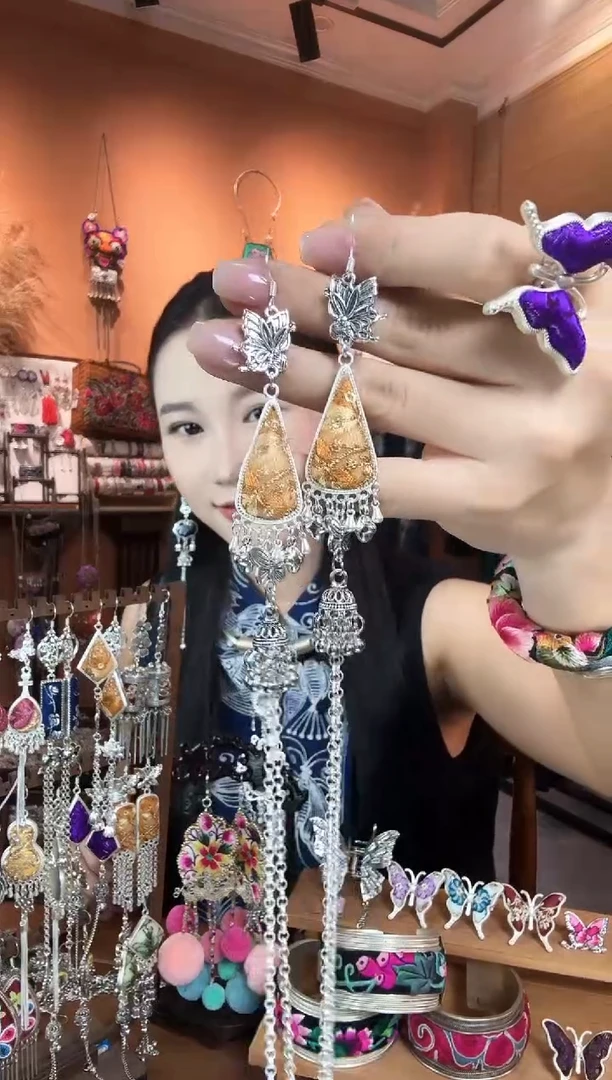 刺绣纯手工民族风耳环