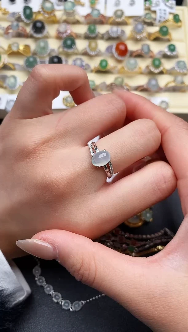 【闪购商品】翡翠戒指银S925镶嵌111111111+2