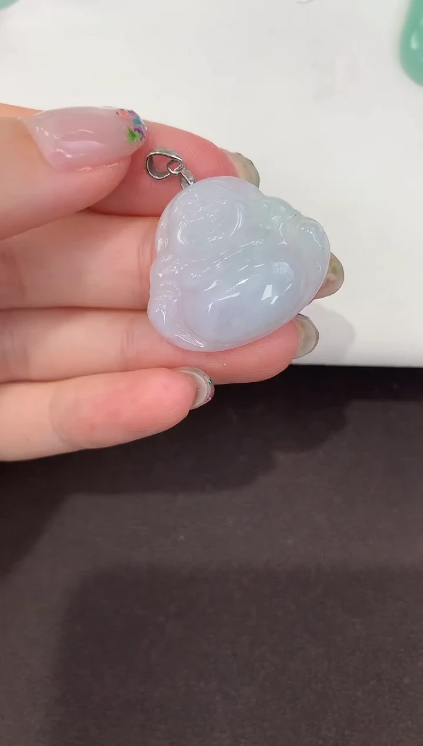 颈饰银S925镶嵌翡翠天然缅甸A货翡翠