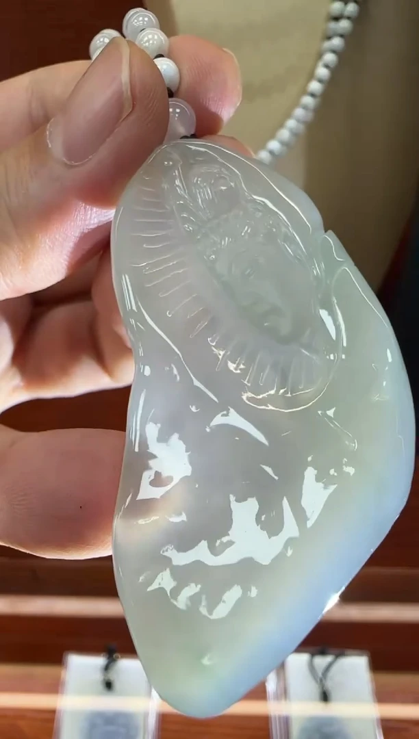 未镶嵌挂件翡翠A货翡翠孤品国雕谢林工