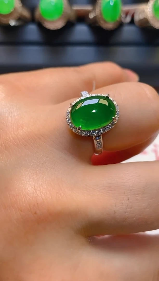 【闪购商品】翡翠耳饰银S925镶嵌天然A货翡翠1