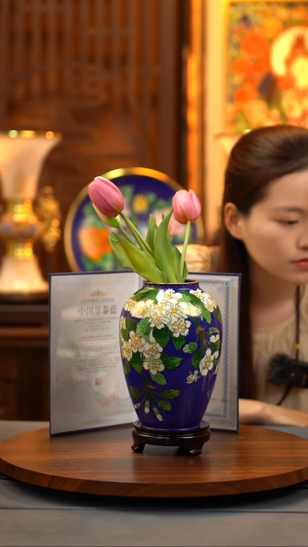 景泰蓝紫铜花瓶  大号款