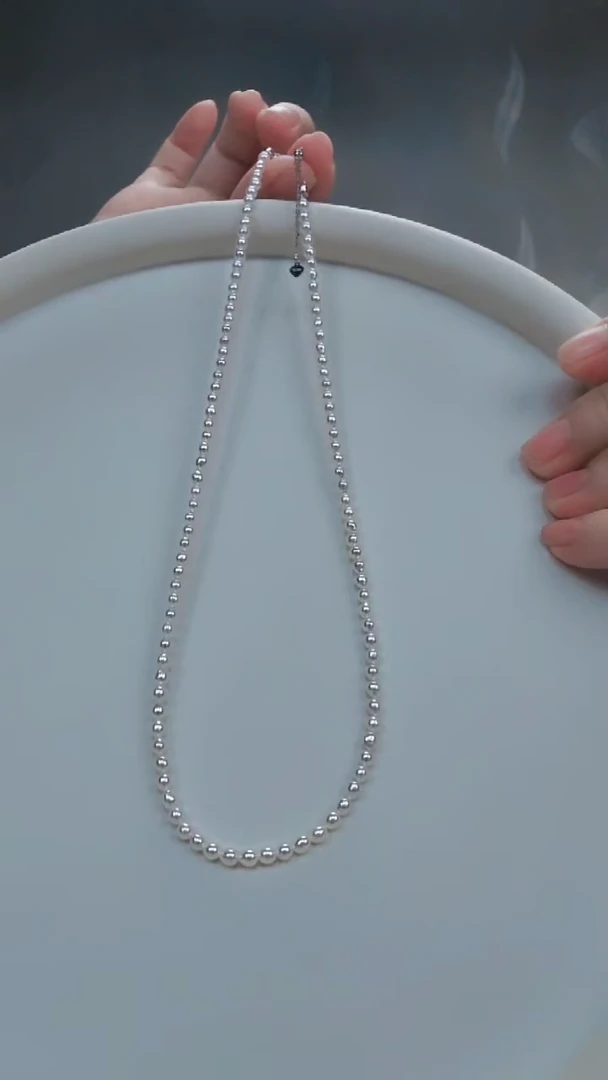 淡水珍珠银S925镶嵌颈饰baby珠项链