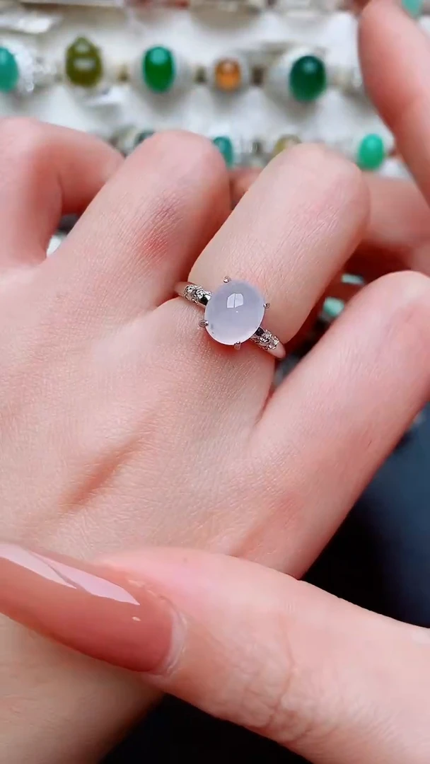 银S925镶嵌戒指翡翠...