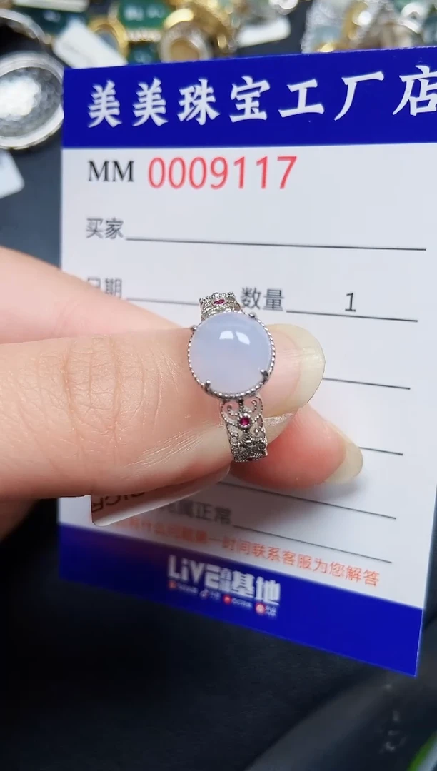 翡翠银S925镶嵌颈饰9117