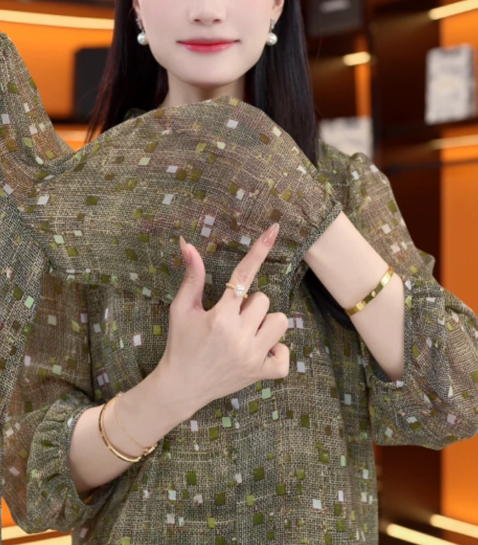 紫烟2025新款新中式国风设计感气质立领衬衫上衣M384金金