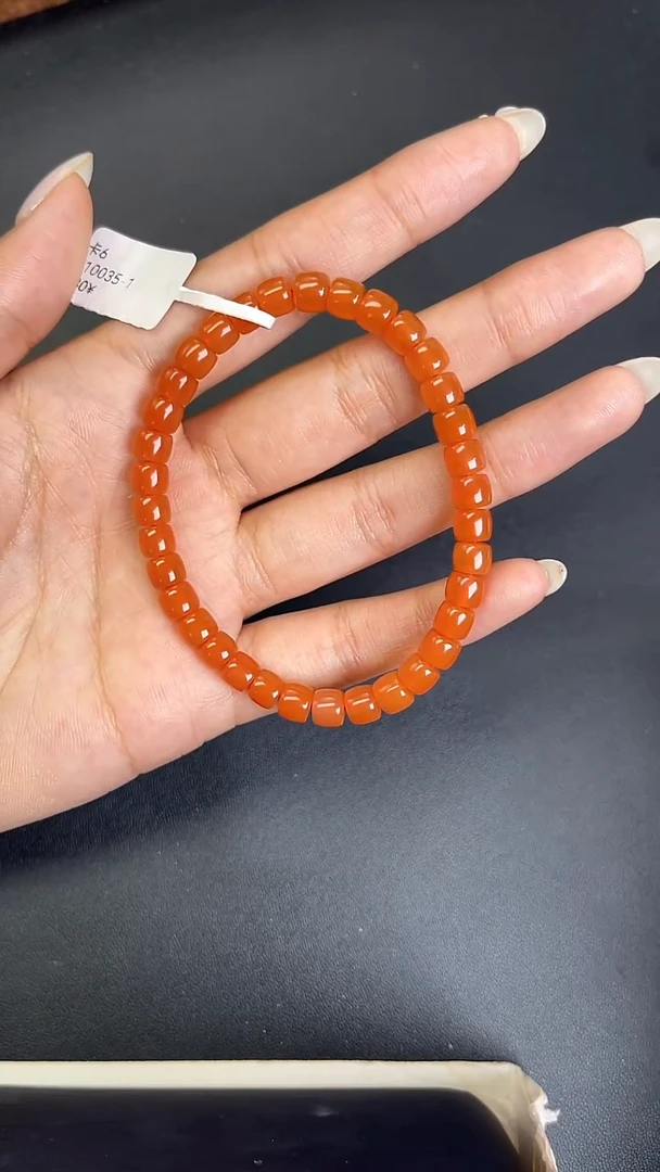 未镶嵌手串南红玛瑙710035-1#天然南红玛瑙素圈卡6mm手串多人