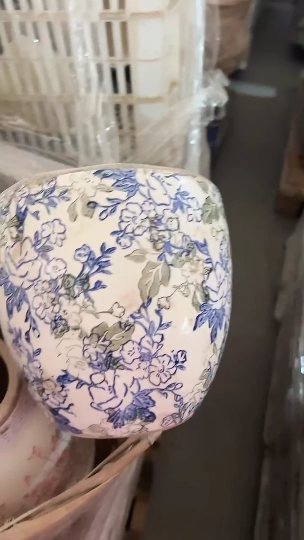 【闪购商品】陶瓷花盆高18cm内口15.5cm