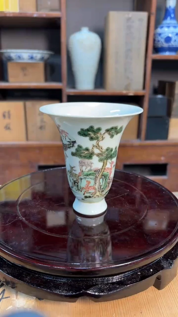 松鹿图铃铛杯陶瓷陶瓷陶瓷