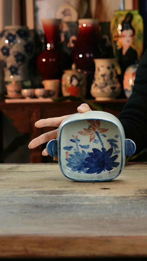 【闪购商品】瓷片景德镇纯手工釉下彩精品花瓶