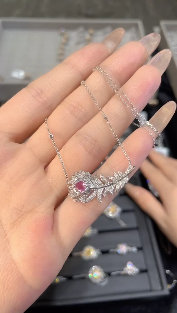 项链蓝宝石18K金镶嵌项链JS