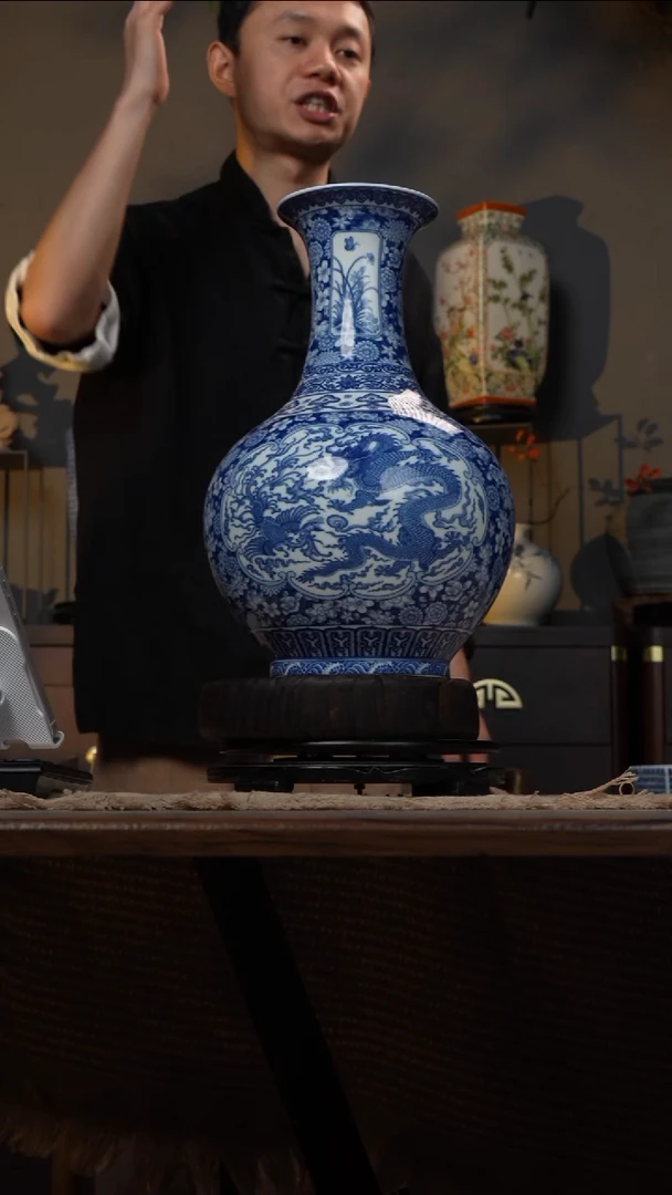 摆件WN问泥景德镇陶瓷花瓶摆件