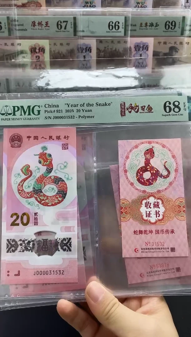 塑料蛇钞大司令币证合一68分无47