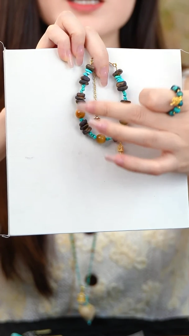 手串绿松石天然矿石