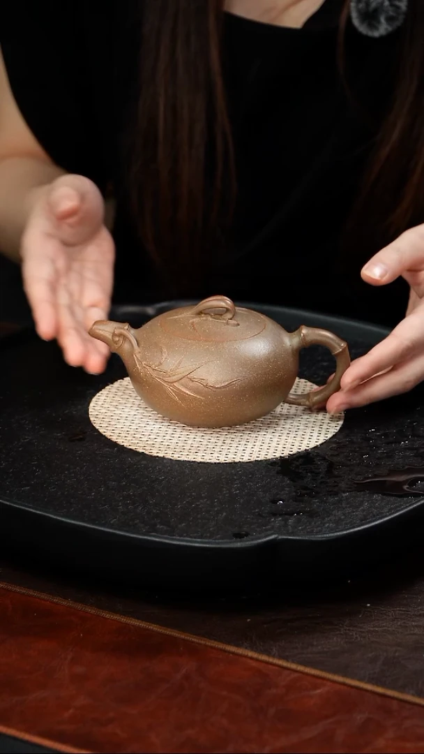 茶壶紫砂蒋敏杰 风竹118 松花 260毫升 蒋旭霞制