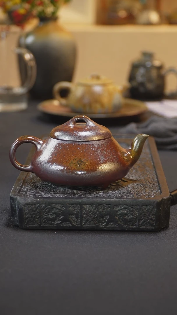 茶壶紫砂纯自然柴烧