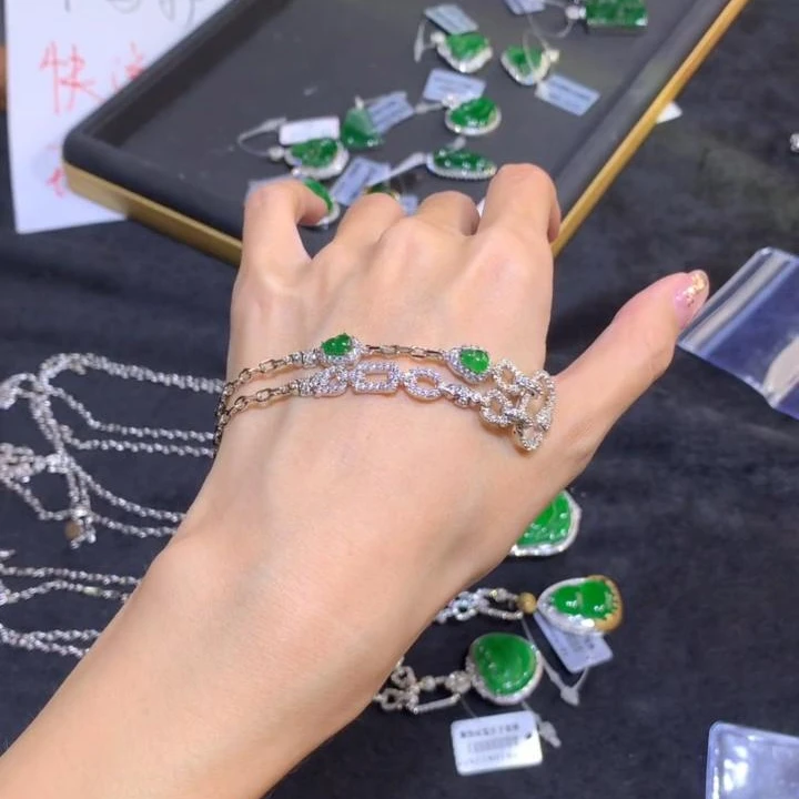 【逍遥】天然A货翡翠设计款项链*cxy/7478/多样性发/1件