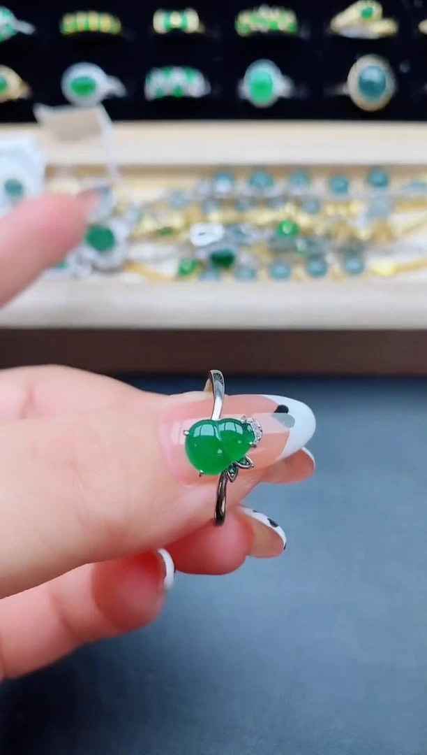 【闪购商品】翡翠银S925镶嵌戒指321321