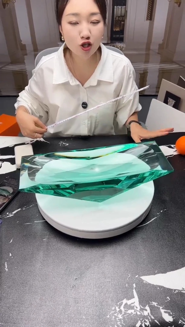 茶宠长方形冰湖 冰绿色
