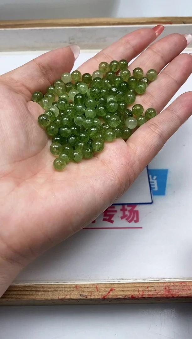 散珠未镶嵌碧玺A1575 绿碧玺4mm50颗3.8元